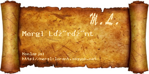 Mergl Lóránt névjegykártya